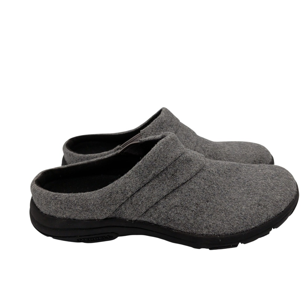 Merrell Dassie Stitch Slide Ice Grey Wool Felt Clogs Mules Womens 6.5 Slip On